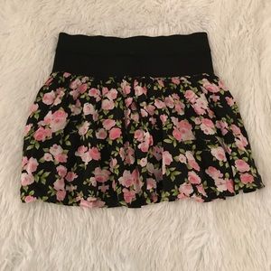 Floral Print Mini Skater Skirt
